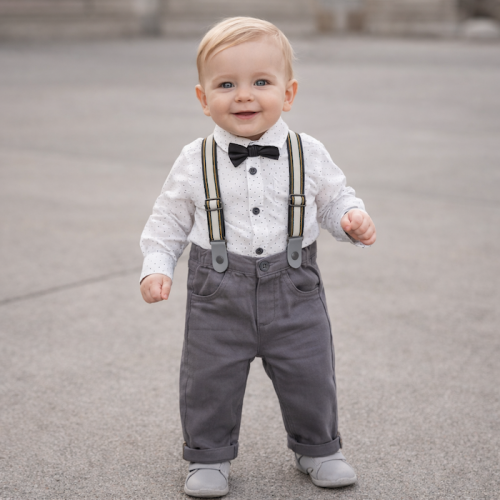 Καλοκαιρινό, Σετάκι, Πουκάμισο, Φορμάκι, Παντελόνι, Τιράντες , Παπιγιόν Poukamiso-Formaki-Panteloni-Tirantes, Set shirt bodysuit trousers bow 773330